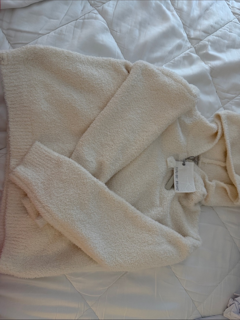 Barefoot Dreams Cream Teddy Hoodie Jacket